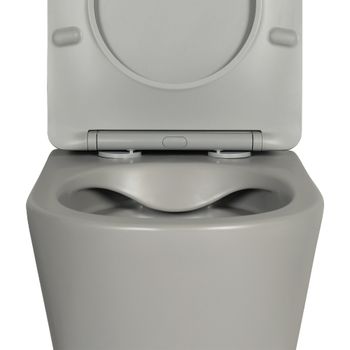 Унитаз подвесной безободковый AQUATEK ВЕГА AQ1905-MG 525*360*320мм, матовый серый, тонкое сиденье с  — фото 5, Подвесные унитазы