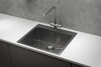 Granula-5951, СТАЛЬ САТИН, стальная кухонная мойка — фото 2, Кухонные мойки