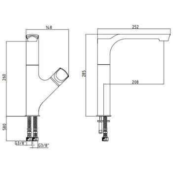 Смеситель для кухни E.C.A. Myra 104518063EX Черный глянец — фото 2, Смесители для кухни