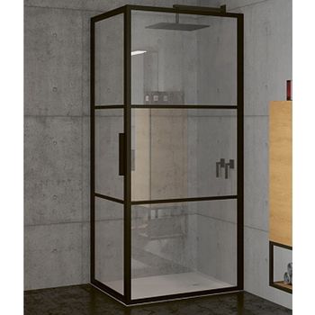 Душевой уголок Riho Grid 100x100 G004015121(GB2100100) профиль Черный стекло прозрачное — фото 1, Квадратные душевые уголки