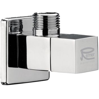 Запорный вентиль Remer 128S1210 Хром — фото 1, Комплектующие для туалета