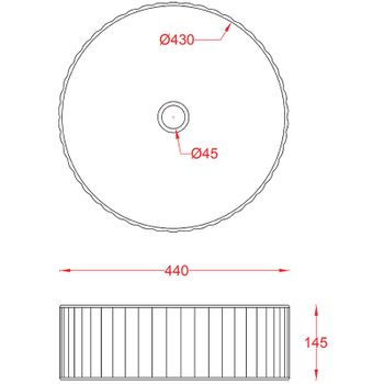 Раковина Artceram Millerighe 44 OSL010 17 00 Черная матовая — фото 3, Раковины накладные