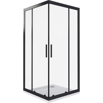 Душевой уголок Good Door Cofe CR-100-C-B 100x100 КФ00007 профиль Черный стекло прозрачное — фото 1, Квадратные душевые уголки