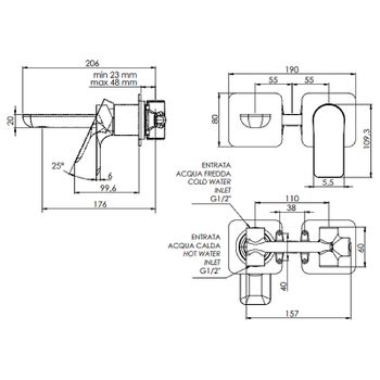 Смеситель для раковины Remer Infinity I15PVO Бронза — фото 2, Смесители для раковины