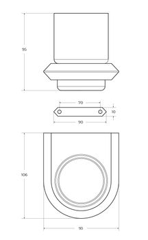 Стакан подвесной CEZARES LINER-TUMS-GM — фото 3, Аксессуары для раковины