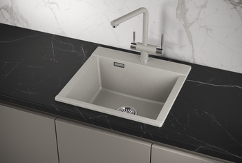 Granula-ES-5201, БАЗАЛЬТ, кухонная мойка, кварц, ESTETICA — фото 1, Кухонные мойки