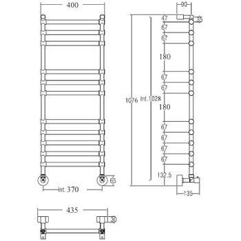 Водяной полотенцесушитель Margaroli Sole 464-11 4643711CRN Хром — фото 2, Водяные полотенцесушители