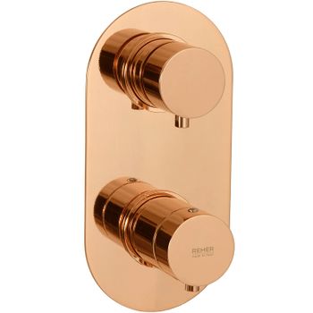 Смеситель для душа Remer Minimal Thermo NT92KBRL с термостатом Медь глянцевая — фото 1, Смеситель для душа