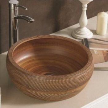 Раковина-чаша CeramaLux 42 J2055 Коричневая — фото 1, Раковины накладные