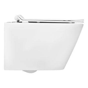 Унитаз подвесной безободковый AQUATEK АЛЬФА 520 x 370 x 330 мм, тонкое сиденье с механизмом плавного — фото 8, Подвесные унитазы