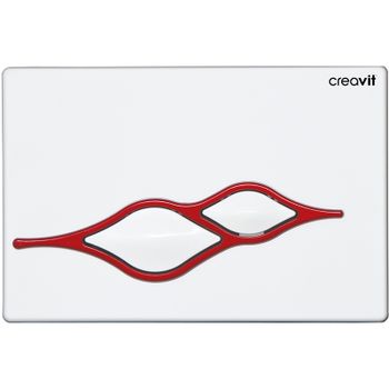 Клавиша смыва Creavit Ufo GP1001.01 Белая Красная — фото 1, Кнопки смыва