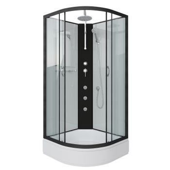 Душевая кабина Niagara Classic NG-6701-14BKTG (90х90х210) средний поддон(26см),черный,стекло прозрач — фото 1, Душевые кабины