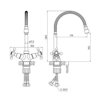 Смеситель для кухни Milardo Duplex DUPSB0FM05 Хром — фото 2, Смесители для кухни