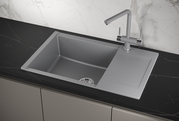 Granula-ES-7807, АЛЮМИНИУМ, кухонная мойка, кварц, ESTETICA — фото 1, Кухонные мойки