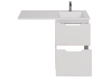 Тумба Bona, 60 см, напольная, 2 ящика, белый глянец — фото 16, Тумбы под раковину