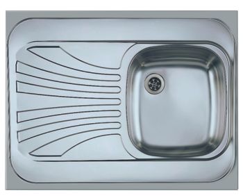 Мойка для кухни накладная CLASSIC 30R NAt-60 800X600 правая в комплекте с сифоном 1011717, — фото 1, Кухонные мойки