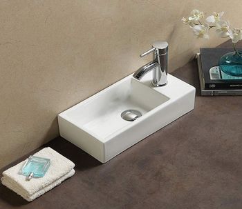 Раковина CeramaLux 40 9048DL Белая — фото 3, Мини-раковины