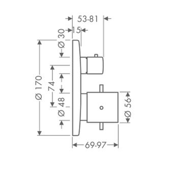 Смеситель для душа Axor Starck 10700000 с термостатом Хром — фото 2, Смеситель для душа