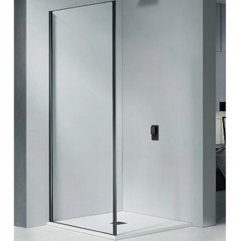 Душевая стенка Good Door Cofe SP-100-C-B 100 КФ00020 профиль Черный стекло прозрачное — фото 1, Боковые стенки