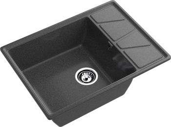 GRANFEST Мойка VERTEX 680L 1-чаша+крыло 680*500мм графит арт.GF- — фото 1, Кухонные мойки