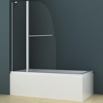 Шторка на ванну Azario Boston 100х140 AZ-142TB профиль Хром стекло прозрачное — фото 1, Шторки для ванной распашные