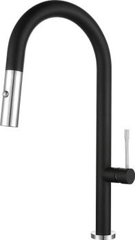 Rivelato Смеситель для кухни Asti U-обр. с выдвижной лейкой D-35мм nero cromo арт. — фото 1, Смесители для кухни
