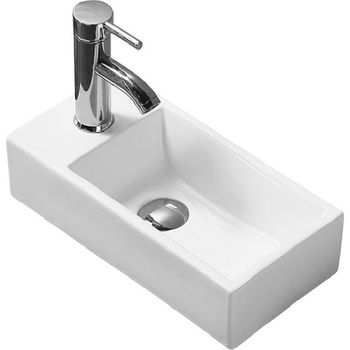 Товар: Раковина CeramaLux 40 9048DR Белая - фото 1 Раковина CeramaLux 40 9048DR Белая — фото 1, Мини-раковины