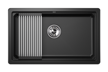 Granula-KS-7303U, ШВАРЦ (чёрный металлик), кухонная мойка, кварц — фото 1, Кухонные мойки