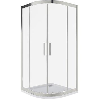 Душевой уголок Good Door Cofe R-100-C-CH 100x100 КФ00023 профиль Хром стекло прозрачное — фото 1, Душевые уголки четверть круга