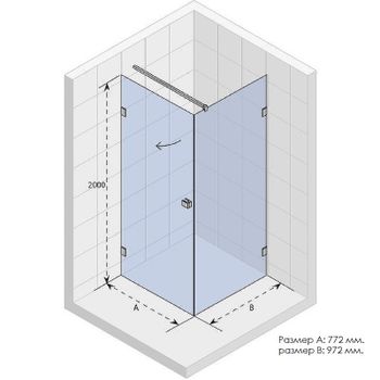 Душевой уголок Riho SZ Scandic NXT X201 77х97 L G001035120 (GX02026C1) профиль Хром стекло прозрачно — фото 2, Прямоугольные душевые уголки