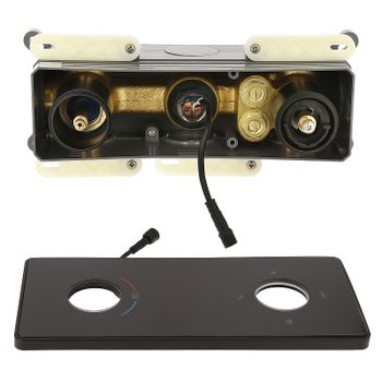 Душевая система ALMAes Tiber TVZ-8805 с термостатом Черная матовая — фото 3, Встраиваемые душевые комплекты