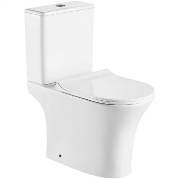 Унитаз компакт Azario Fretta Round AZ-7121 с бачком и сиденьем Микролифт — фото 1, Напольные унитазы