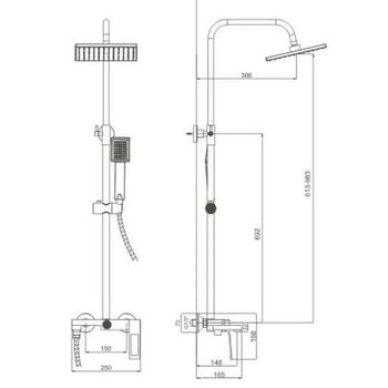Душевая система Haiba HB24817-3 Пепельный — фото 3, Душевые стойки
