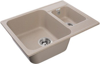 GRANFEST Мойка QUARZ 09 1,5-чаши 620*480мм песочный арт.GF-Z- — фото 2, Кухонные мойки
