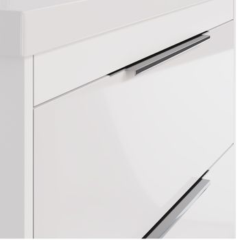 Тумба PRIME, 90 см, подвесная/напольная, 2 ящика, белый глянец — фото 13, Тумбы под раковину