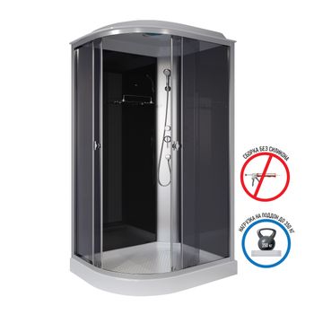 Душевая кабина Niagara Eco E120/80/13R/TN (120х80х215) низкий поддон(13см),стекло тонированное,3 мес — фото 2, Душевые кабины