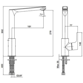 Смеситель для кухни E.C.A. Luna 102118043EX Хром — фото 2, Смесители для кухни