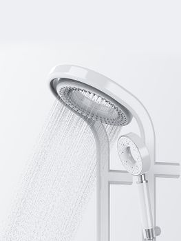 Душевая система AQUAme AQM8004W с термостатом Белая матовая — фото 3, Душевые стойки