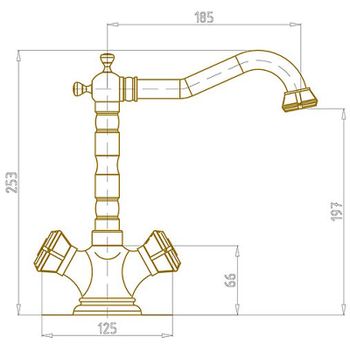 Смеситель для раковины Bronze de Luxe Royal 10105 Бронза — фото 5, Смесители для раковины