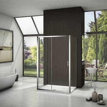 Душевая стенка Good Door Neo SP-100 100х185 профиль Хром стекло прозрачное — фото 3, Боковые стенки