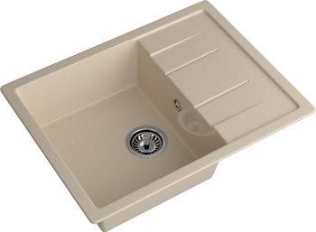 GRANFEST Мойка QUADRO 650L 1-чаша+крыло 650*500мм кашемир арт.GF- — фото 1, Кухонные мойки