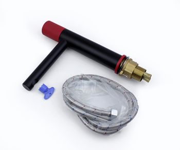 Смеситель для раковины Bronze de Luxe Avantgarde 2010RH Черный Красный — фото 6, Смесители для раковины