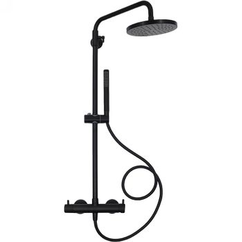 Душевая система AQUAme AQM8001MB Черная матовая — фото 1, Душевые стойки