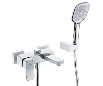 Aller 1061WHITE Смеситель для ванны с коротким изливом — фото 1, Смеситель для ванны