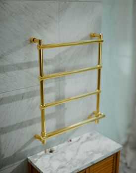 Электрический полотенцесушитель Margaroli Sole 542-4 BOX 5424704GONB Золото — фото 5, Электрические полотенцесушители