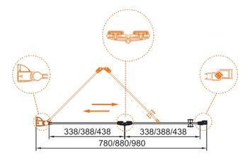 Душевая дверь CEZARES ELENA-W-BS-12-90-C-Cr — фото 3, Душевые двери в нишу