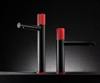 Смеситель для раковины Bronze de Luxe Avantgarde 2030RH Черный Красный — фото 6, Смесители для раковины