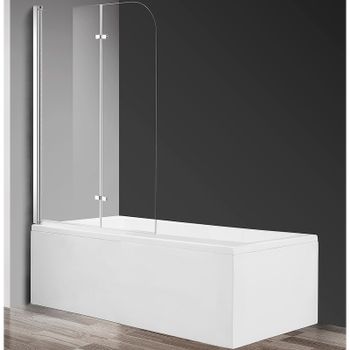 Шторка на ванну AQUAme 120 AQM2852B профиль Хром стекло прозрачное — фото 1, Шторки для ванной распашные