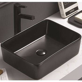 Раковина-чаша CeramaLux 48 7050MB Черная матовая — фото 1, Раковины накладные