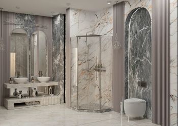 Душевой уголок Ambassador Ritz 100х100 112011103 профиль Хром стекло прозрачное — фото 7, Душевые уголки трапеция